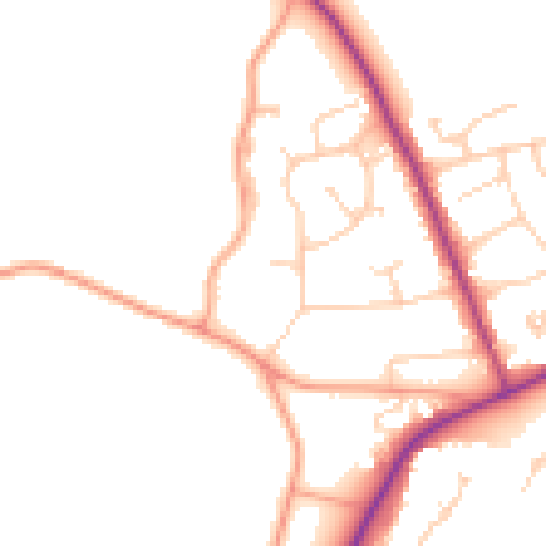 Daytime road noise heatmap for RG27 8RA