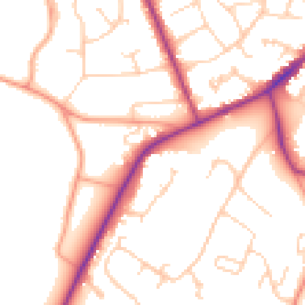 Daytime road noise heatmap for RG27 8RL