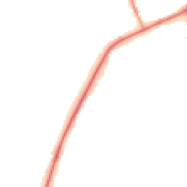 Night-time road noise heatmap for RG27 8RP
