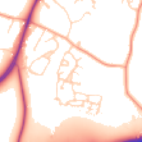 Daytime road noise heatmap for RG27 8WR