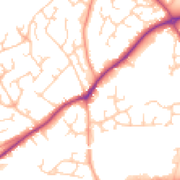 Daytime road noise heatmap for RG27 9DY