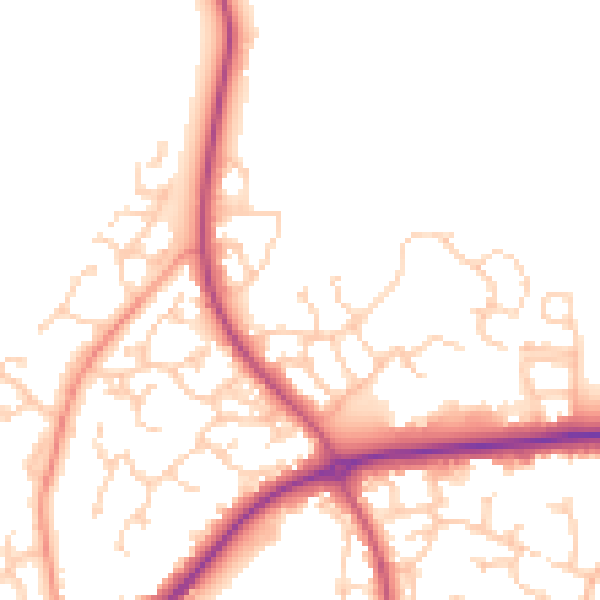 Daytime road noise heatmap for RG27 9FR