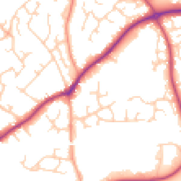 Daytime road noise heatmap for RG27 9HR