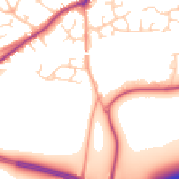 Daytime road noise heatmap for RG27 9JZ