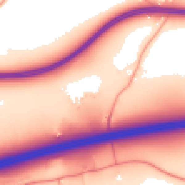 Daytime road noise heatmap for RG27 9PA