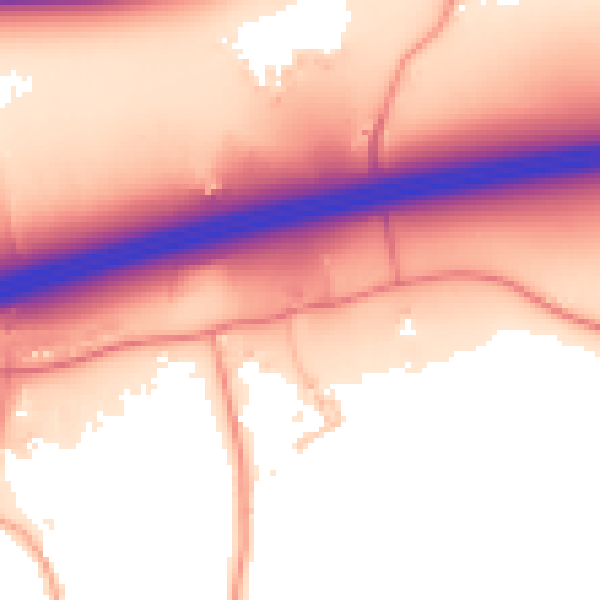 Daytime road noise heatmap for RG27 9PB