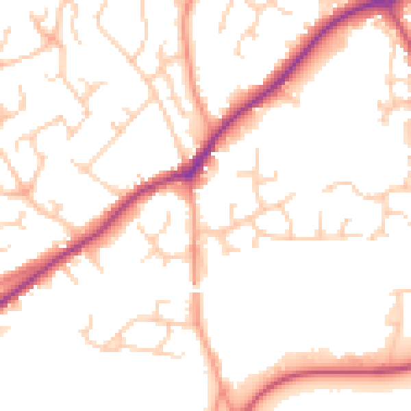 Daytime road noise heatmap for RG27 9PG
