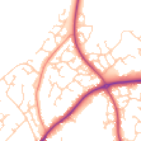 Daytime road noise heatmap for RG27 9RE