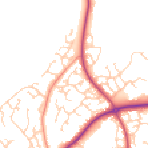 Daytime road noise heatmap for RG27 9RQ
