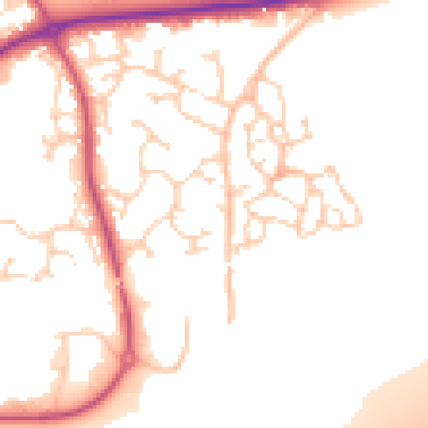 Daytime road noise heatmap for RG27 9RY