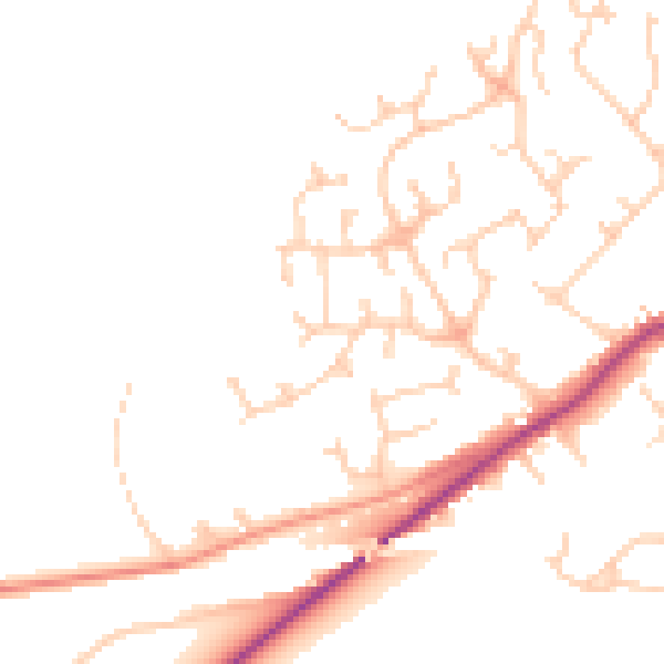 Daytime road noise heatmap for RG27 9TZ