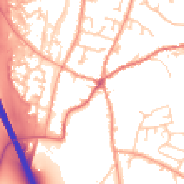 Daytime road noise heatmap for RG28 7AB