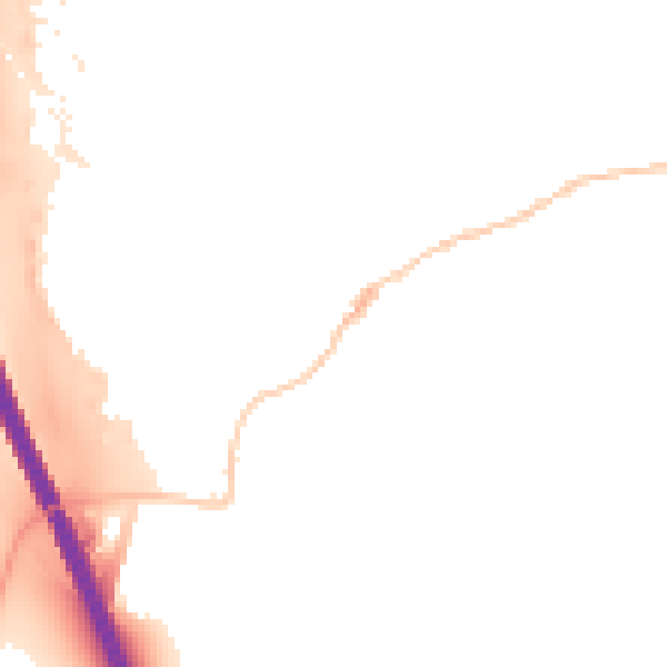Night-time road noise heatmap for RG28 7AB