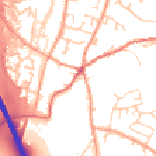Daytime road noise heatmap for RG28 7AD