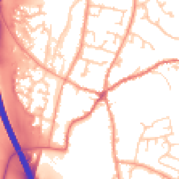Daytime road noise heatmap for RG28 7AE