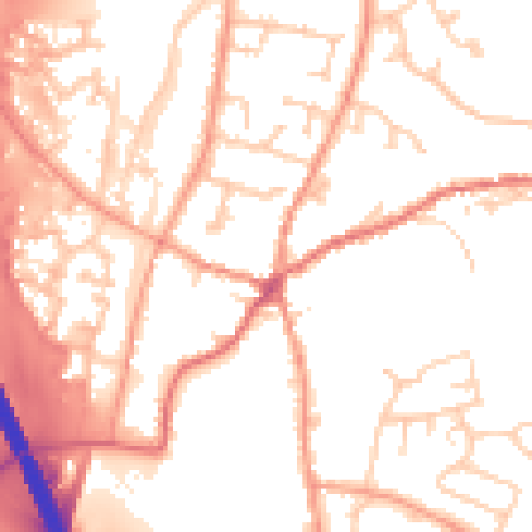 Daytime road noise heatmap for RG28 7AF