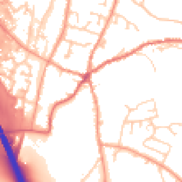 Daytime road noise heatmap for RG28 7AL