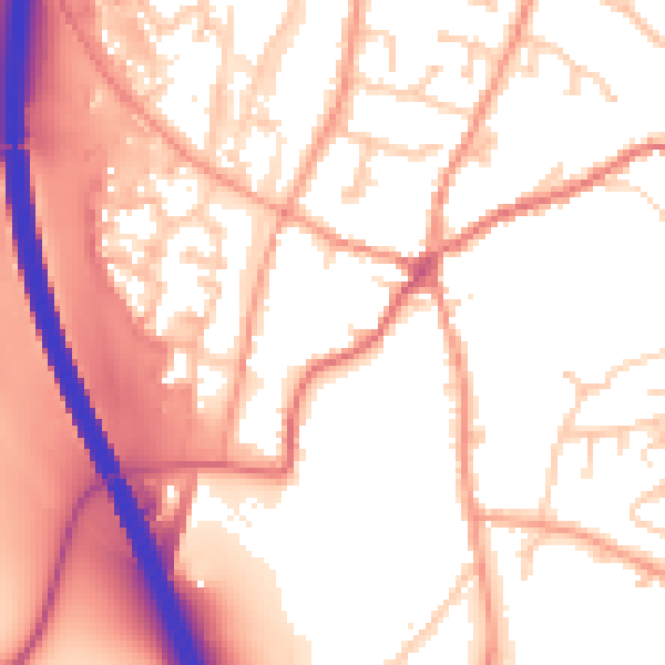 Daytime road noise heatmap for RG28 7AN