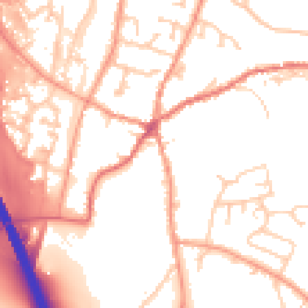 Daytime road noise heatmap for RG28 7AP