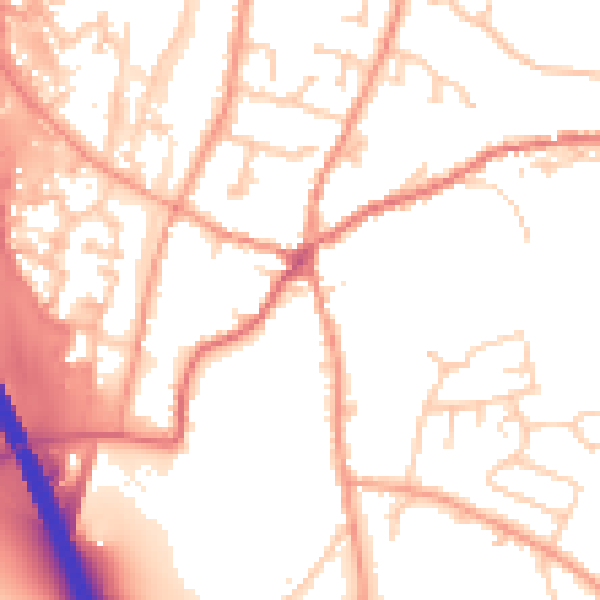 Daytime road noise heatmap for RG28 7AQ