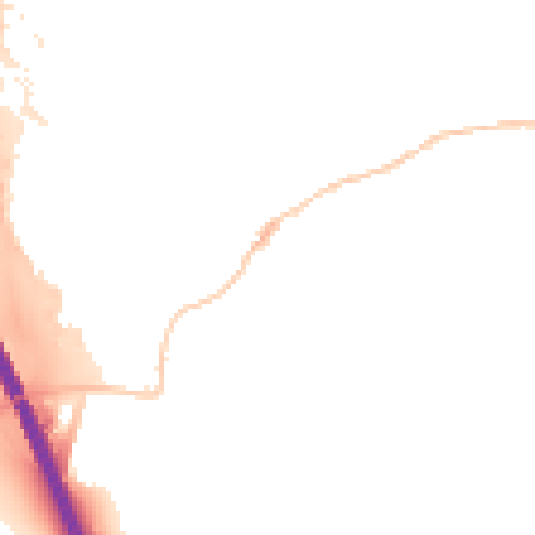 Night-time road noise heatmap for RG28 7AQ