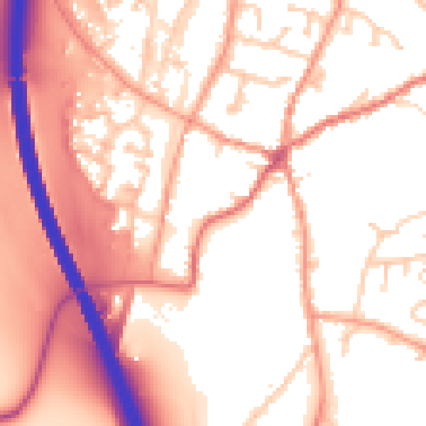 Daytime road noise heatmap for RG28 7AR
