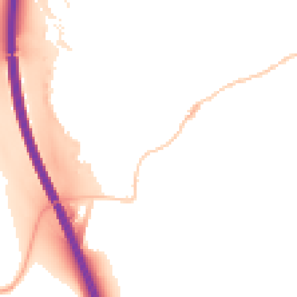 Night-time road noise heatmap for RG28 7AR