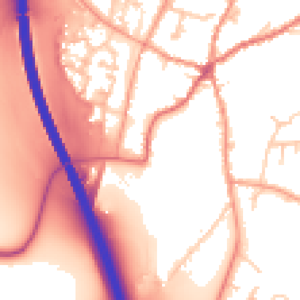 Daytime road noise heatmap for RG28 7AS