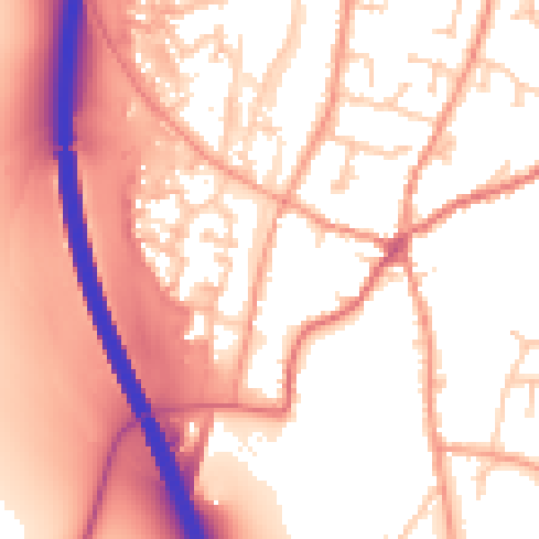 Daytime road noise heatmap for RG28 7AU