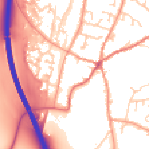 Daytime road noise heatmap for RG28 7AW