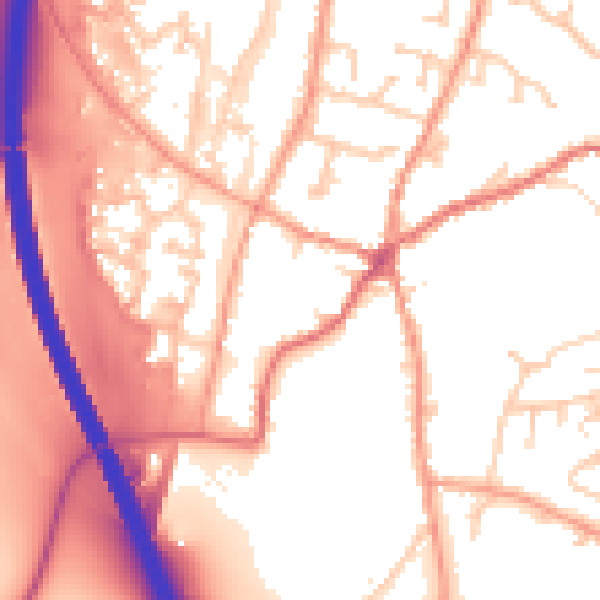 Daytime road noise heatmap for RG28 7AY
