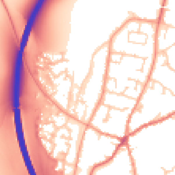 Daytime road noise heatmap for RG28 7BB