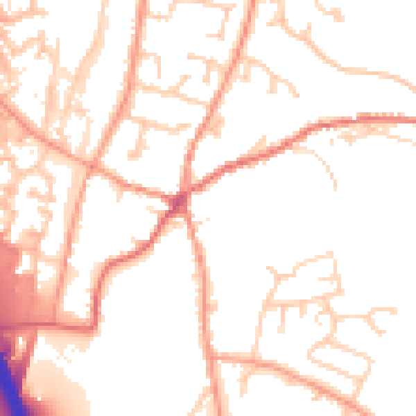 Daytime road noise heatmap for RG28 7BE
