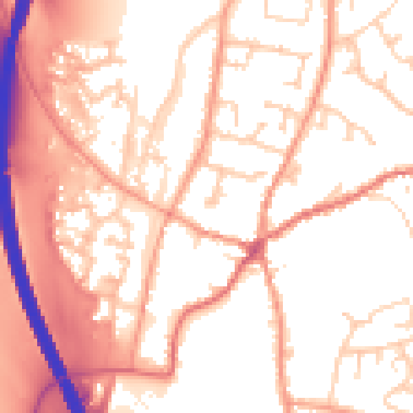 Daytime road noise heatmap for RG28 7BG