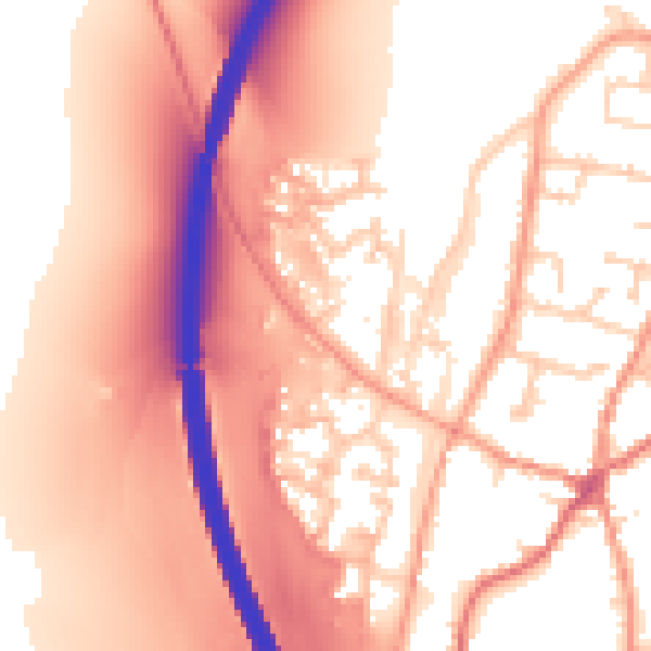 Daytime road noise heatmap for RG28 7BJ