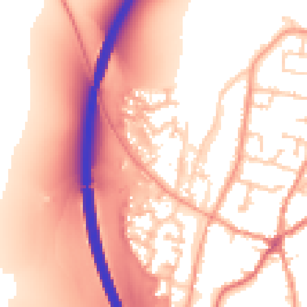 Daytime road noise heatmap for RG28 7BL
