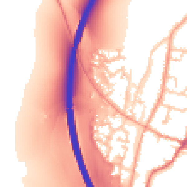 Daytime road noise heatmap for RG28 7BN