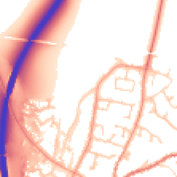 Daytime road noise heatmap for RG28 7BP