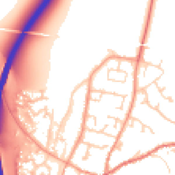 Daytime road noise heatmap for RG28 7BQ