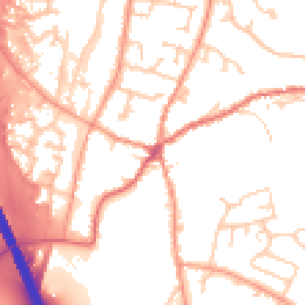 Daytime road noise heatmap for RG28 7BS