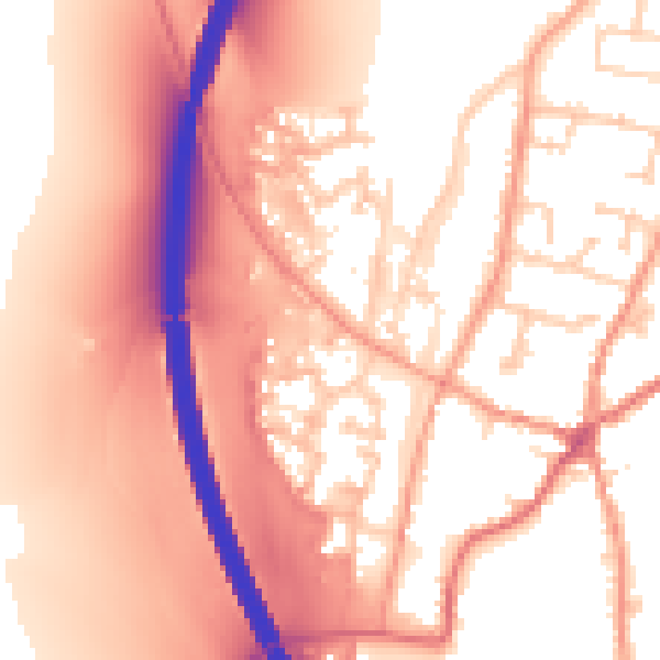 Daytime road noise heatmap for RG28 7BT