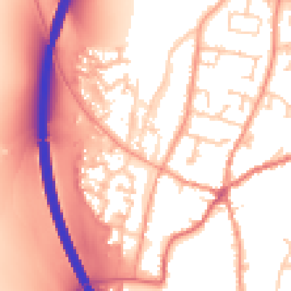 Daytime road noise heatmap for RG28 7BW