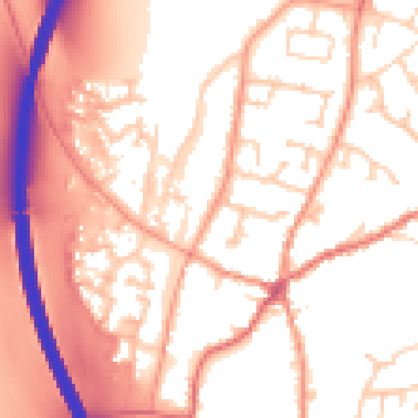 Daytime road noise heatmap for RG28 7BX