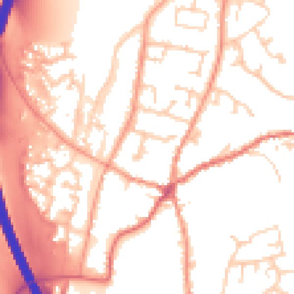 Daytime road noise heatmap for RG28 7DB