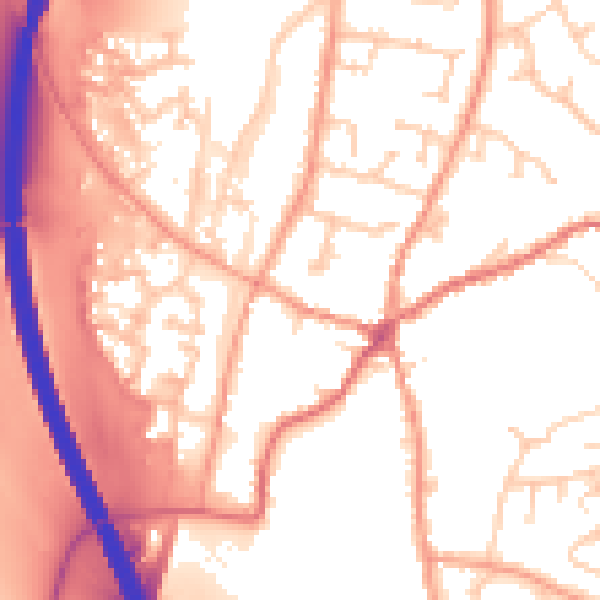 Daytime road noise heatmap for RG28 7DD