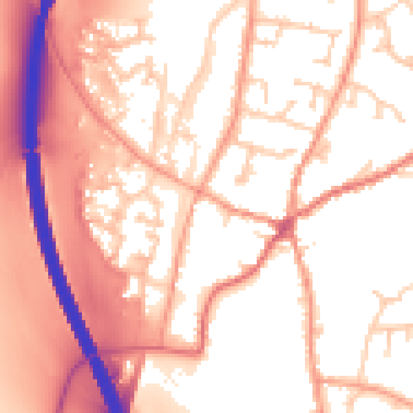 Daytime road noise heatmap for RG28 7DG