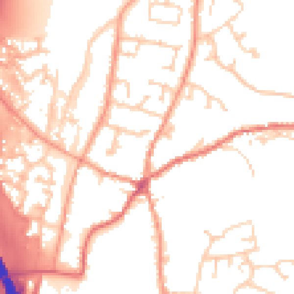 Daytime road noise heatmap for RG28 7DH