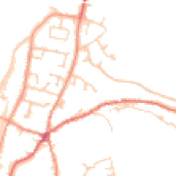 Daytime road noise heatmap for RG28 7DJ