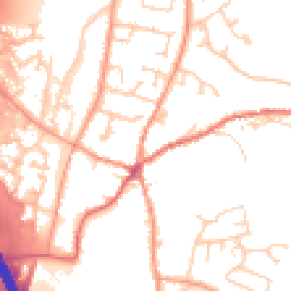 Daytime road noise heatmap for RG28 7DN