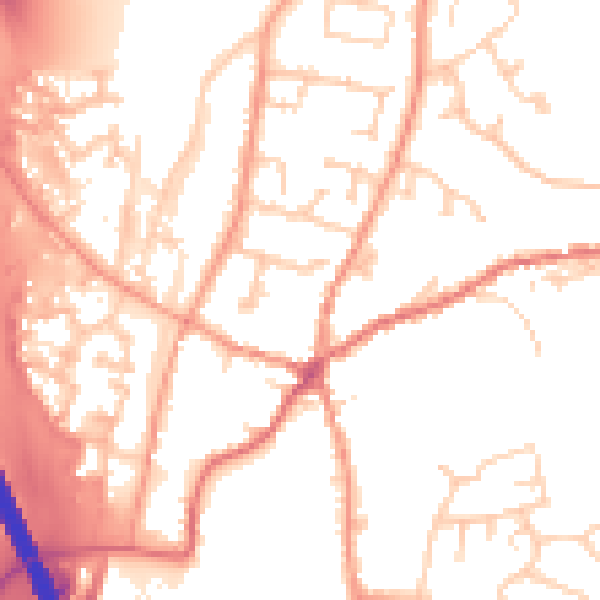 Daytime road noise heatmap for RG28 7DR